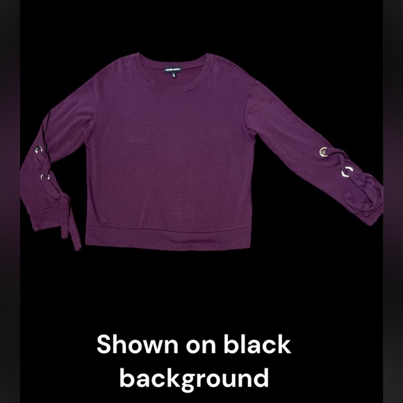 Inspired Hearts Riveted Ties Sweatshirt Top - Picture 2 of 7